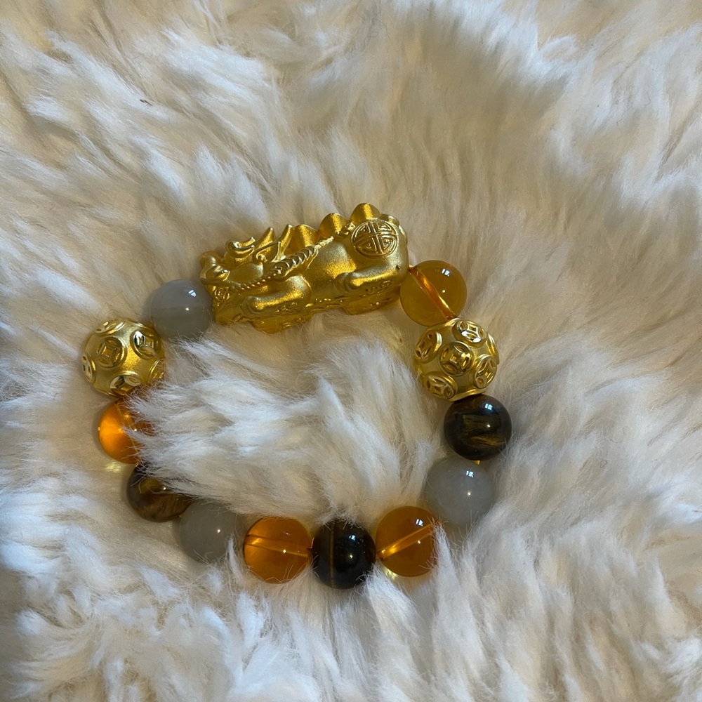 24k real gold piyao and money balls with gemstone